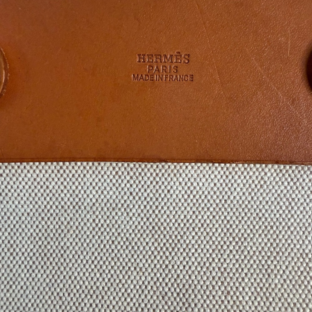 HERMES Cabas Toile H Tote Bag,  Square F (2002) - Picture 6 of 16